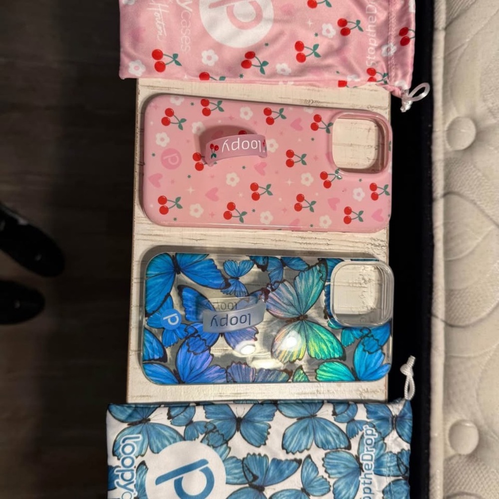 Loopy Case Cherry Blossom and Blue Butterfly Phone Covers iPhone 13 Pro Max